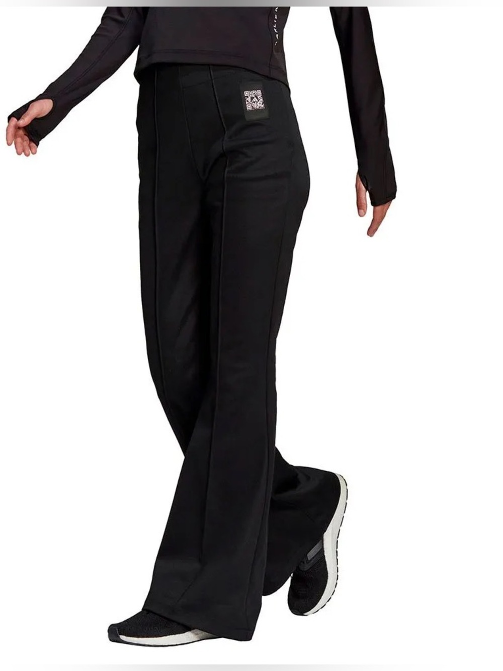 adidas x Karlie Kloss Flared Pants NWT Size Large Black Athleisure Coffee Run